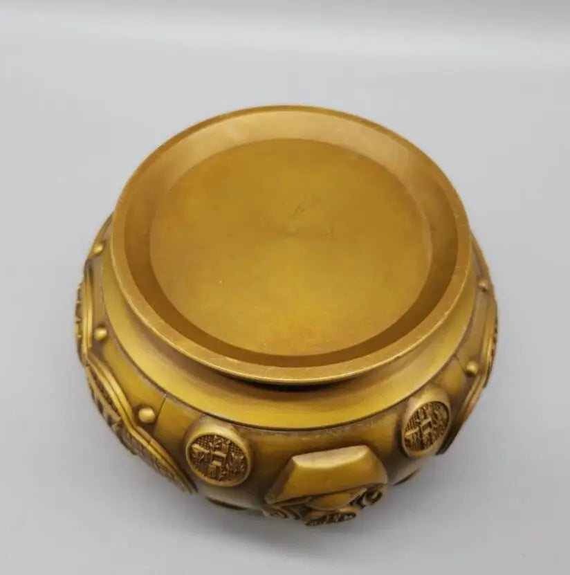 China archaize brass treasure bowl crafts statue