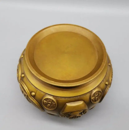 China archaize brass treasure bowl crafts statue