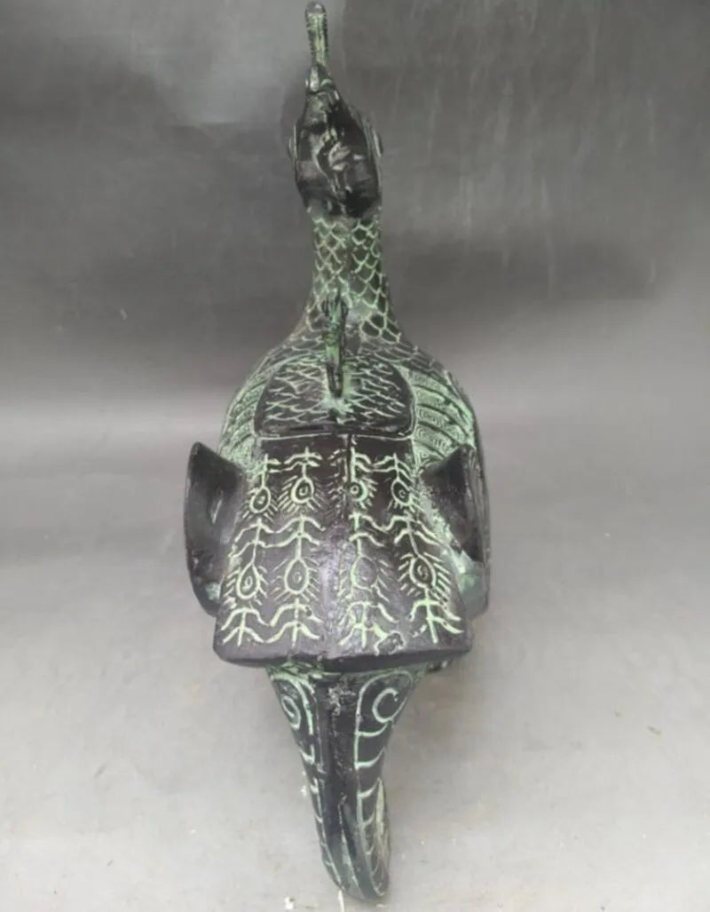 China archaize bronze bird teapot crafts statue