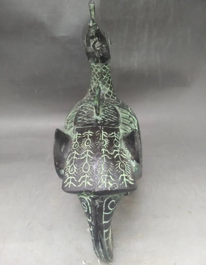 China archaize bronze bird teapot crafts statue