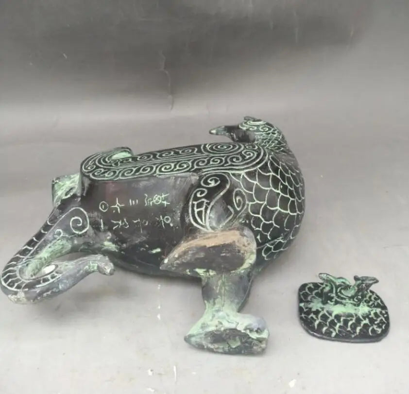 China archaize bronze bird teapot crafts statue