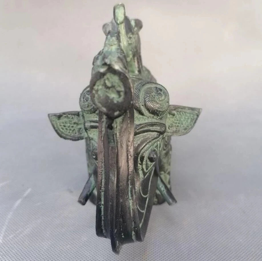 China archaize bronze elephant teapot crafts statue