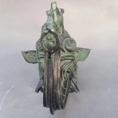 China archaize bronze elephant teapot crafts statue