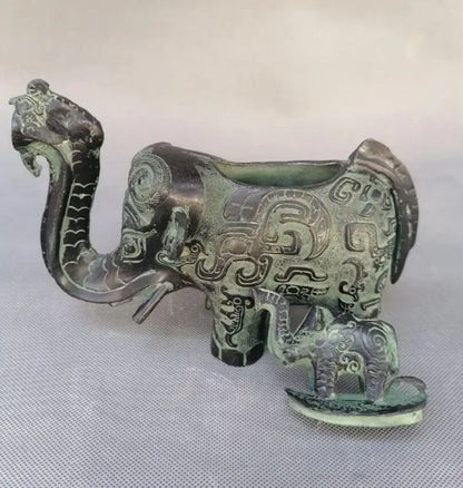 China archaize bronze elephant teapot crafts statue
