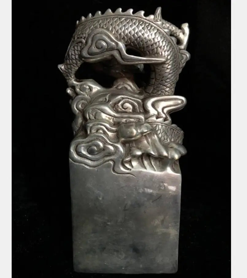 China archaize copper dragon seal crafts statue