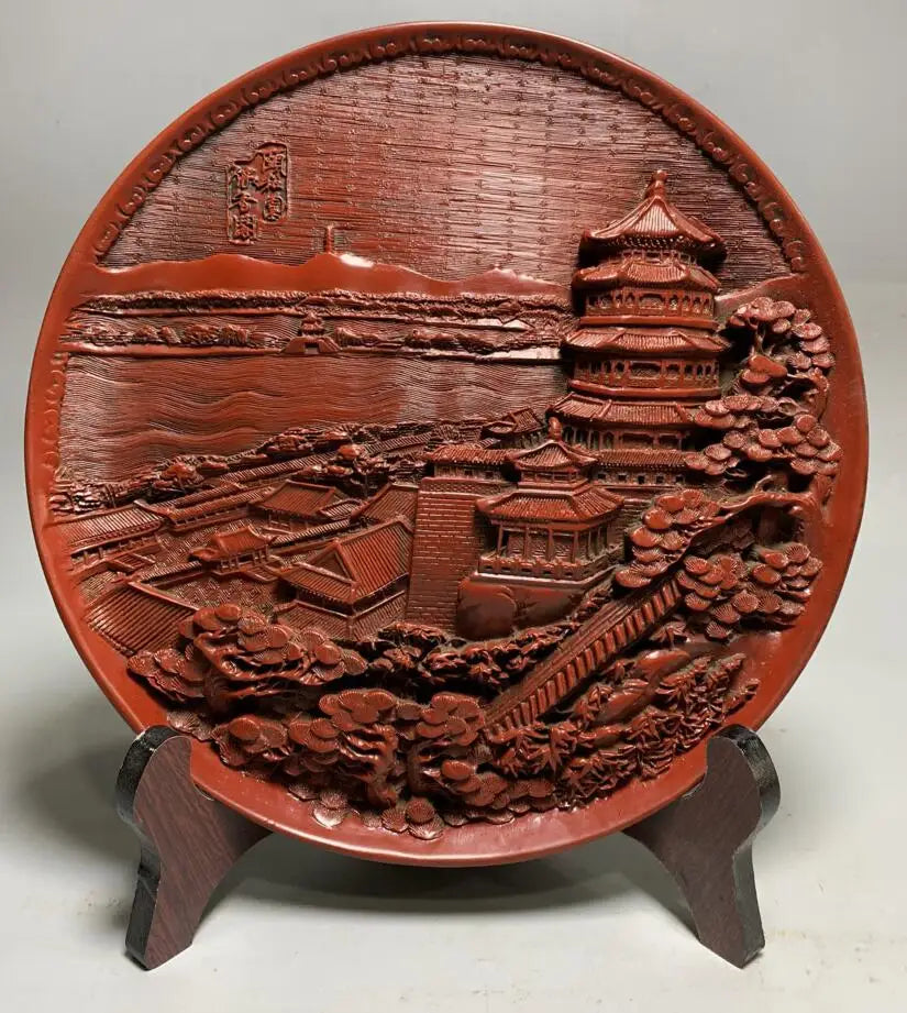 China archaize lacquerware dish crafts statue