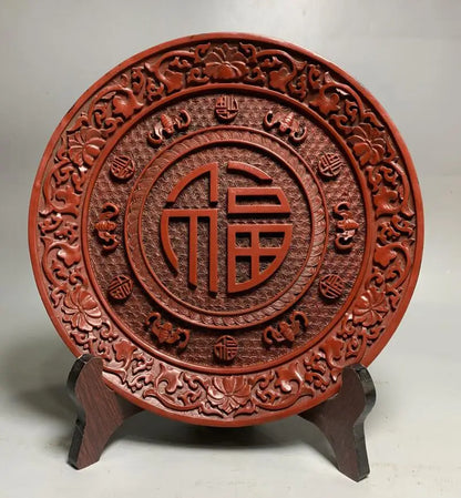 China archaize lacquerware dish crafts statue