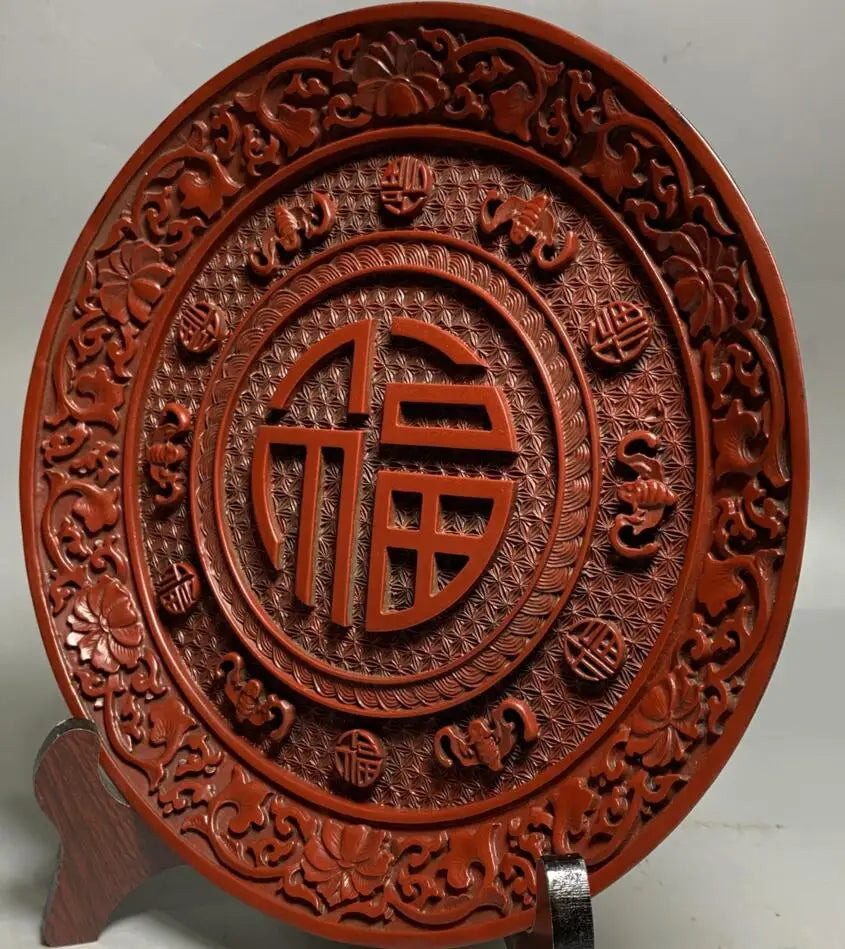 China archaize lacquerware dish crafts statue
