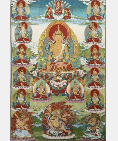 China archaize numerous Buddhas embroidery Hanging Images crafts