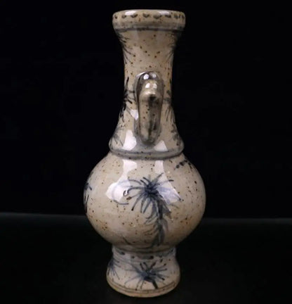 China archaize seiko Blue and white ceramic double ear vase crafts statue