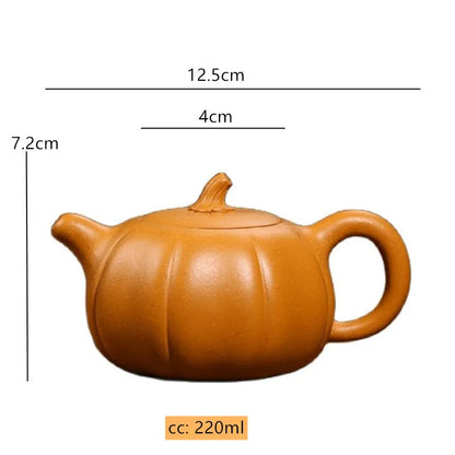 China arcilla púrpura, té forma de calabaza, filtro para hogar, hervidor de belleza, accesorios ceremonia del té Zisha, 220ml