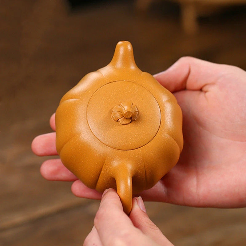 China arcilla púrpura, té forma de calabaza, filtro para hogar, hervidor de belleza, accesorios ceremonia del té Zisha, 220ml