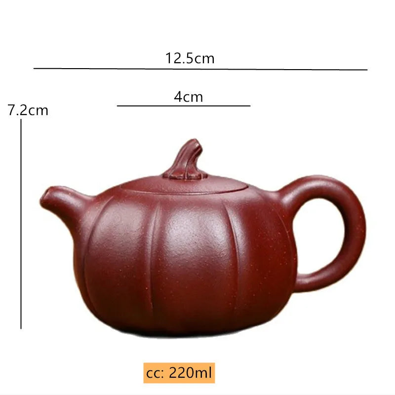 China arcilla púrpura, té forma de calabaza, filtro para hogar, hervidor de belleza, accesorios ceremonia del té Zisha, 220ml