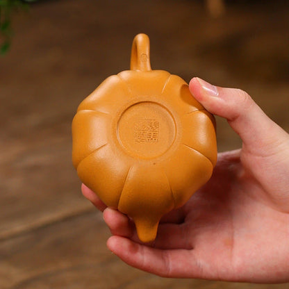 China arcilla púrpura, té forma de calabaza, filtro para hogar, hervidor de belleza, accesorios ceremonia del té Zisha, 220ml