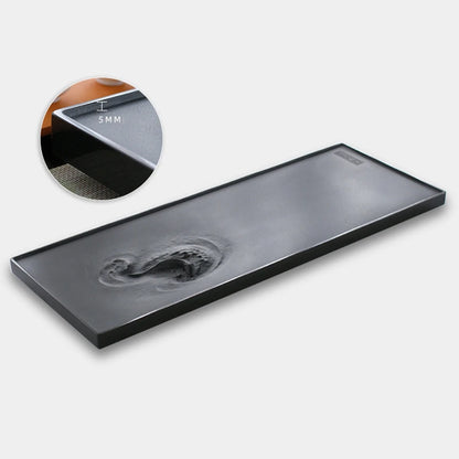 China black stone tea tray heavy table water draining outlet handmade serving trays fish carved rectangle tea boat large new