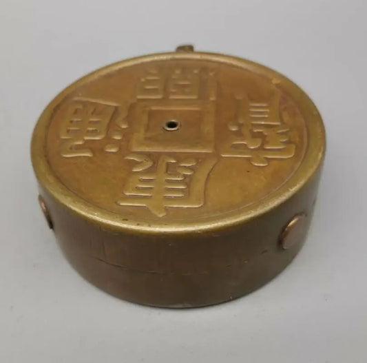 China brass Ancient coins shape teapot crafts statue