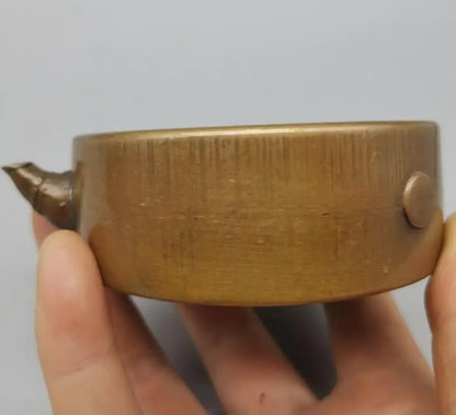 China brass Ancient coins shape teapot crafts statue