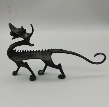 China brass Antique dragon Pen rack crafts statue