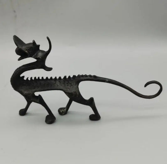 China brass Antique dragon Pen rack crafts statue