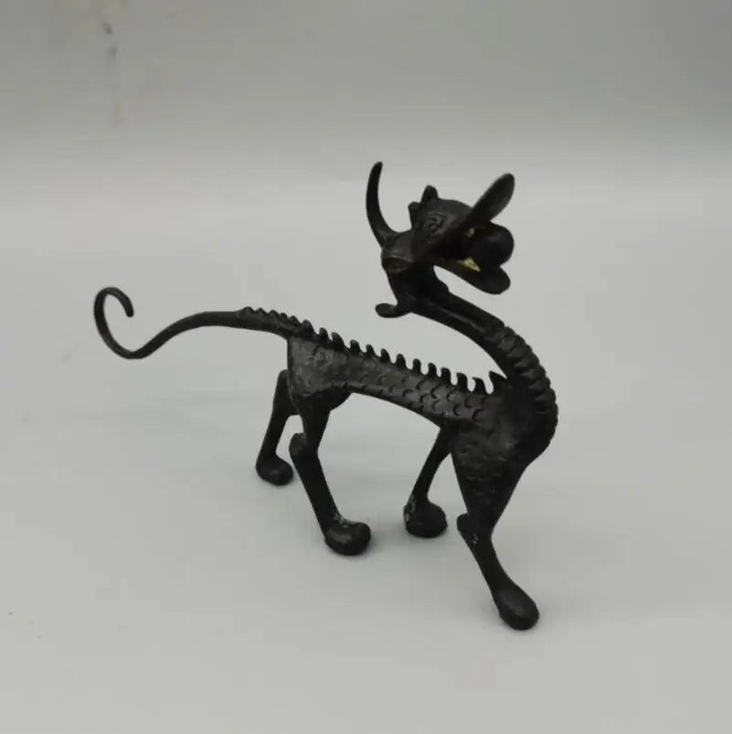 China brass Antique dragon Pen rack crafts statue