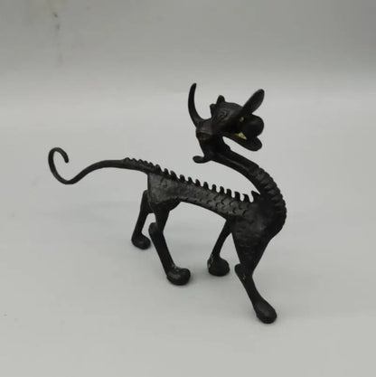 China brass Antique dragon Pen rack crafts statue