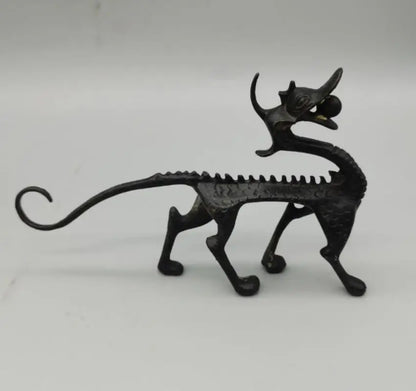 China brass Antique dragon Pen rack crafts statue