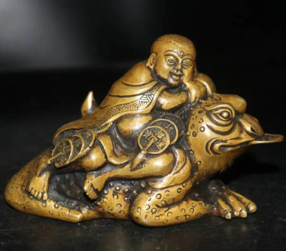 China brass Bangs golden toad crafts statue
