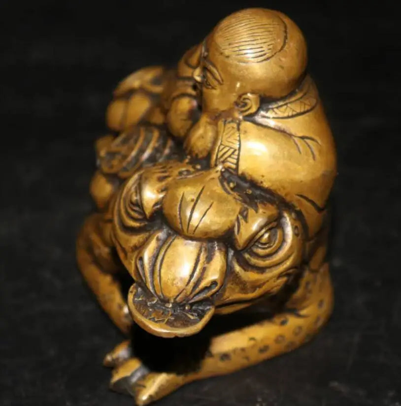 China brass Bangs golden toad crafts statue