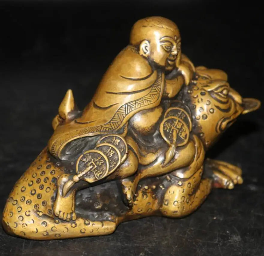 China brass Bangs golden toad crafts statue