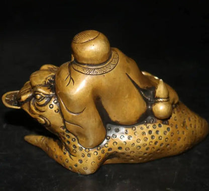 China brass Bangs golden toad crafts statue