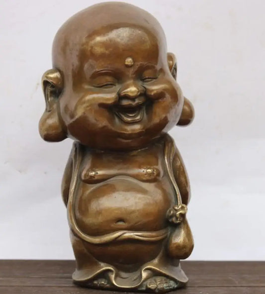 China brass Big head Buddha crafts statue