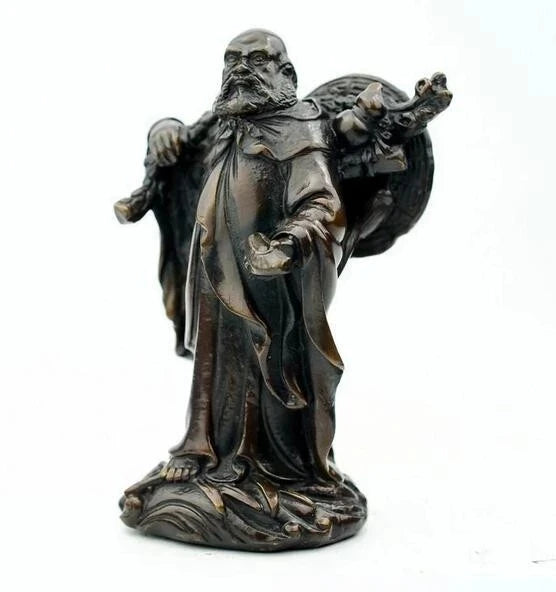 China brass Bodhidharma Buddha craft purple statue