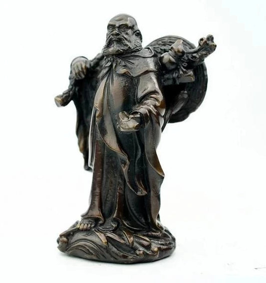 China brass Bodhidharma Buddha craft purple statue