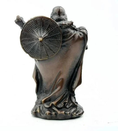 China brass Bodhidharma Buddha craft purple statue