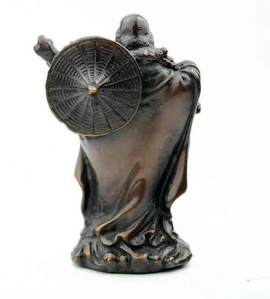 China brass Bodhidharma Buddha craft purple statue
