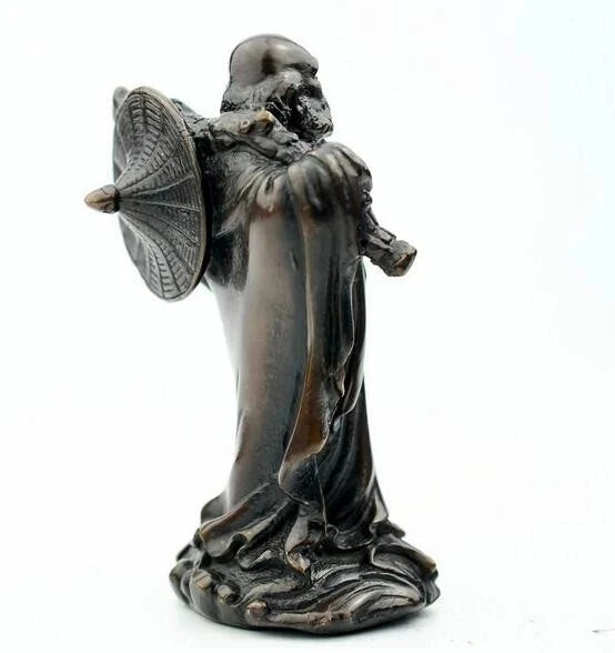 China brass Bodhidharma Buddha craft purple statue