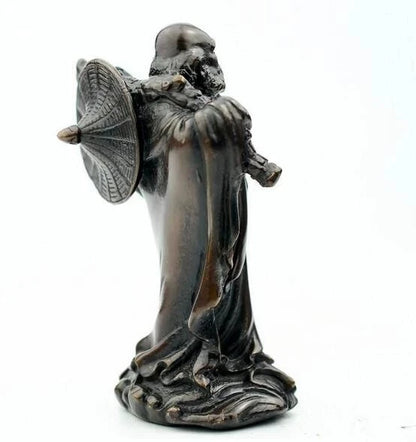 China brass Bodhidharma Buddha craft purple statue