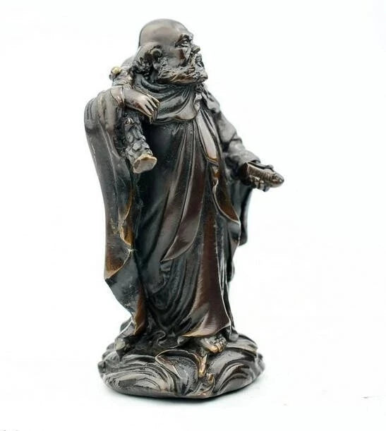 China brass Bodhidharma Buddha craft purple statue