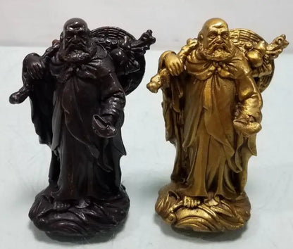 China brass Bodhidharma Buddha small craft statue