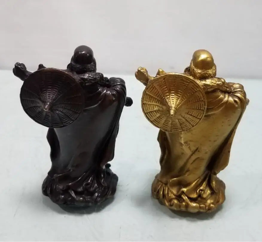 China brass Bodhidharma Buddha small craft statue