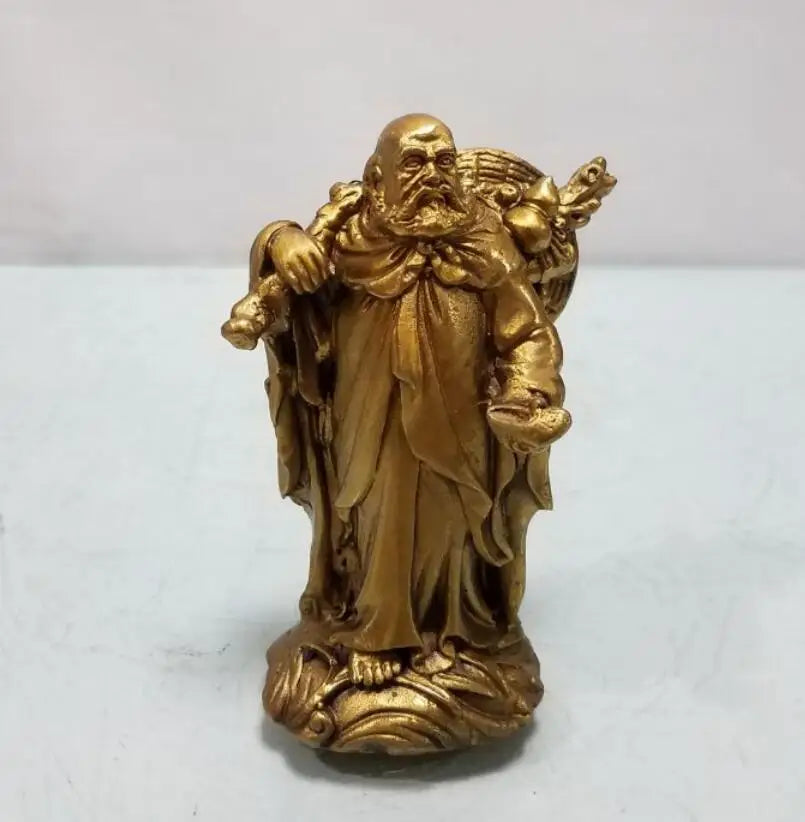 China brass Bodhidharma Buddha small craft statue