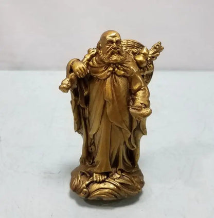 China brass Bodhidharma Buddha small craft statue