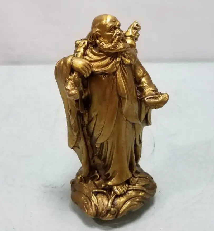 China brass Bodhidharma Buddha small craft statue