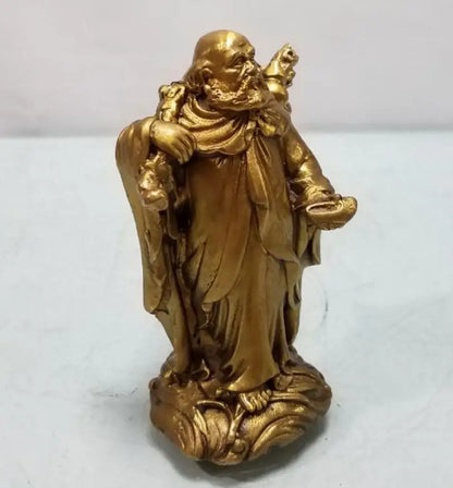 China brass Bodhidharma Buddha small craft statue