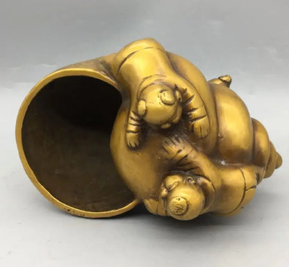 China brass Boys Girls conch Storage tanks crafts statue