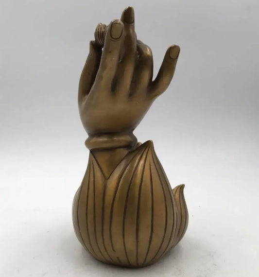China brass Buddha hand Guanyin Backflow censer crafts statue