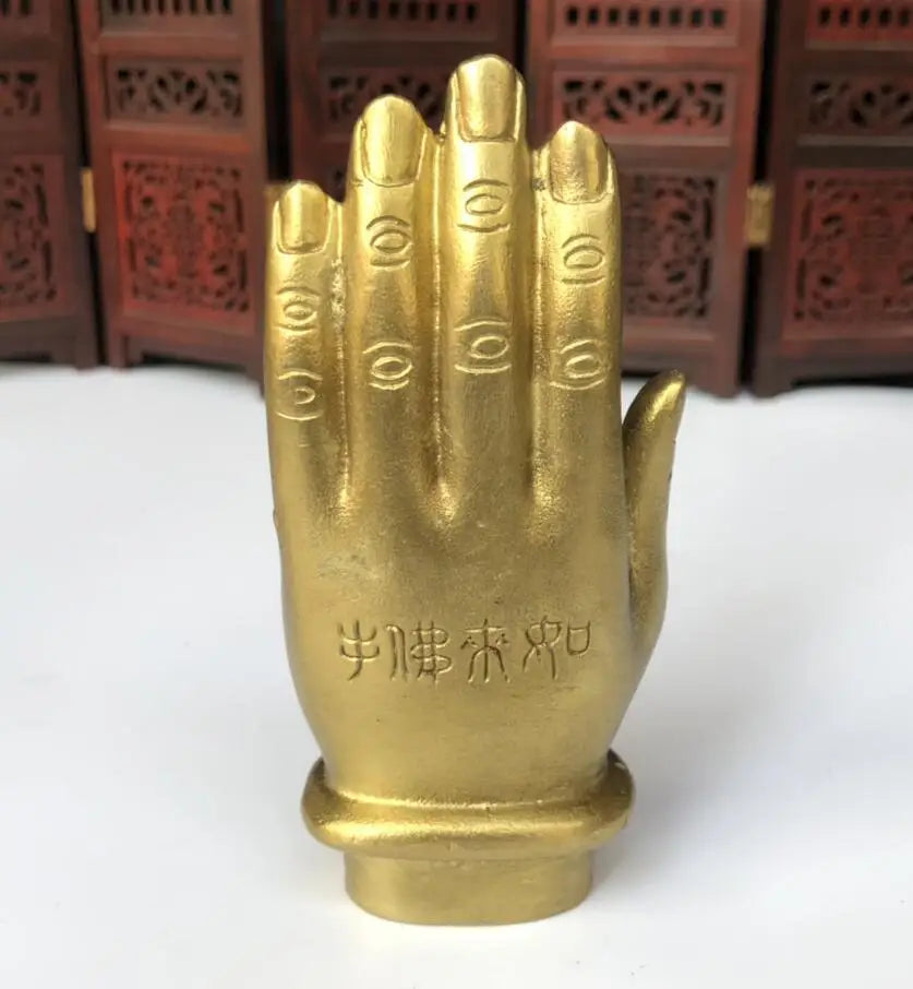 China brass Buddha hand Monkey King crafts statue