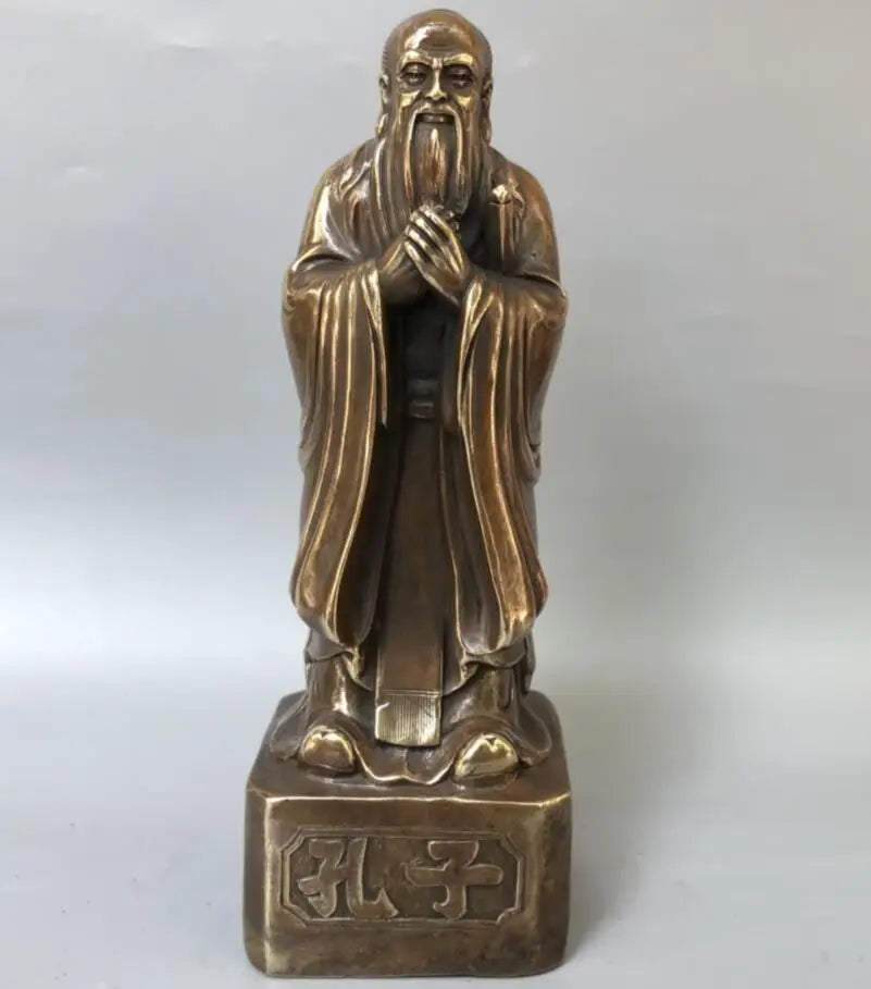 China brass Confucian school founder Confucius crafts statue