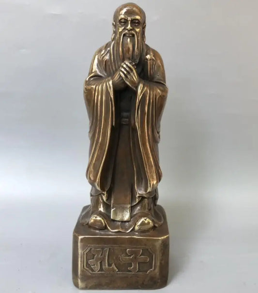 China brass Confucian school founder Confucius crafts statue