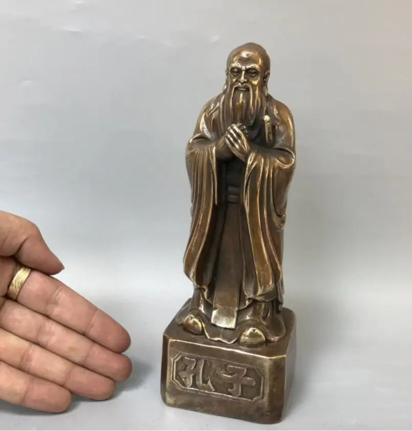 China brass Confucian school founder Confucius crafts statue